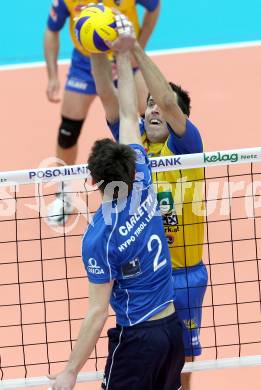 Volleyball. MEVZA. SK Aich/Dob gegen Hypo Tirol Volleyballteam. Matija Sabljak (Aich/Dob). Bleiburg, am 12.4.2012.
Foto: Kuess 


---
pressefotos, pressefotografie, kuess, qs, qspictures, sport, bild, bilder, bilddatenbank