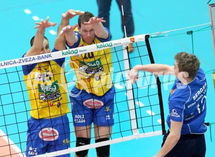 Volleyball. MEVZA. SK Aich/Dob gegen Hypo Tirol Volleyballteam. Stoyko Nenchev, Pusnik Nejc (Aich/Dob). Bleiburg, am 12.4.2012.
Foto: Kuess 


---
pressefotos, pressefotografie, kuess, qs, qspictures, sport, bild, bilder, bilddatenbank