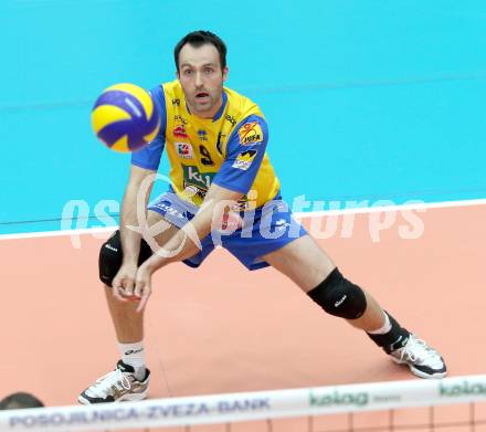 Volleyball. MEVZA. SK Aich/Dob gegen Hypo Tirol Volleyballteam. Andrej Grut (Aich/Dob). Bleiburg, am 12.4.2012.
Foto: Kuess 


---
pressefotos, pressefotografie, kuess, qs, qspictures, sport, bild, bilder, bilddatenbank