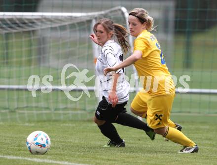 Fussball. OEFB Frauenliga. FC St. Veit Kaernten Frauen gegen ASV Simacek Spratzern. Andrea Partl (St. Veit), Julia Herndler (Spratzern). Glanegg, am 15.4.2012.
Foto: Kuess
---
pressefotos, pressefotografie, kuess, qs, qspictures, sport, bild, bilder, bilddatenbank