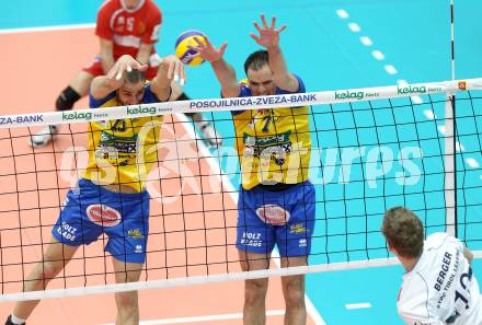 Volleyball. MEVZA. SK Aich/Dob gegen Hypo Tirol Volleyballteam. Nenchev Stoyko, Van de Loo Allan (Aich/Dob). Bleiburg, am 16.4.2012.
Foto: Kuess 


---
pressefotos, pressefotografie, kuess, qs, qspictures, sport, bild, bilder, bilddatenbank