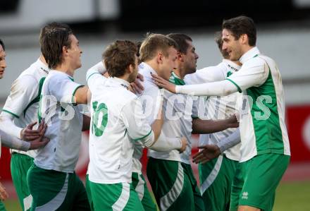 Fussball Regionalliga. VSV gegen DSV Leoben. Torjubel Leoben. Villach, 20.4.2012.
Fotos: Kuess
---
pressefotos, pressefotografie, kuess, qs, qspictures, sport, bild, bilder, bilddatenbank