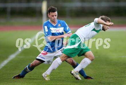Fussball Regionalliga. VSV gegen DSV Leoben. Patrick Striednig,  (VSV), Mario Kreimer (Leoben). Villach, 20.4.2012.
Fotos: Kuess
---
pressefotos, pressefotografie, kuess, qs, qspictures, sport, bild, bilder, bilddatenbank