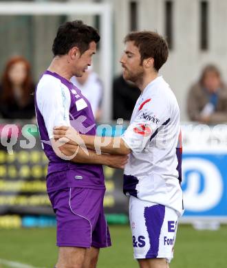 Fussball Regionalliga. SAK gegen SK Austria Klagenfurt. Helmut Koenig,  (SAK), Almedin Hota (Austria Klagenfurt).  Klagenfurt, 21.4.2012
Foto: Kuess

---
pressefotos, pressefotografie, kuess, qs, qspictures, sport, bild, bilder, bilddatenbank