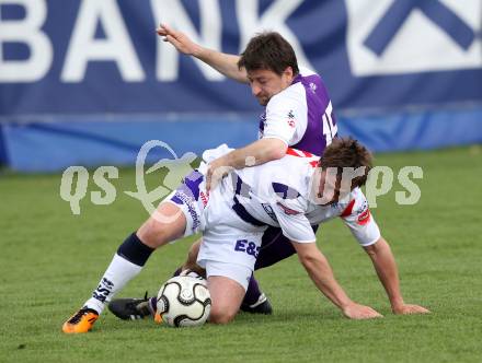 Fussball Regionalliga. SAK gegen SK Austria Klagenfurt. Grega Triplat, (SAK), Christian Sablatnig  (Austria Klagenfurt).  Klagenfurt, 21.4.2012
Foto: Kuess

---
pressefotos, pressefotografie, kuess, qs, qspictures, sport, bild, bilder, bilddatenbank