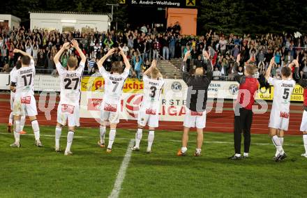 Fussball. Erste Liga.  WAC/St. Andrae gegen SCR Altach. Jubel WAC. Wolfsberg, 27.4.2012. 
Foto: Kuess

---
pressefotos, pressefotografie, kuess, qs, qspictures, sport, bild, bilder, bilddatenbank