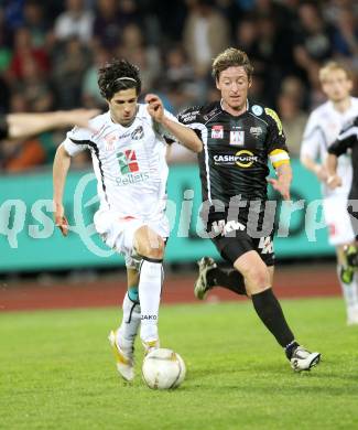 Fussball. Erste Liga.  WAC/St. Andrae gegen SCR Altach. Jacobo, (WAC), Alexander Guem (Altach). Wolfsberg, 27.4.2012. 
Foto: Kuess

---
pressefotos, pressefotografie, kuess, qs, qspictures, sport, bild, bilder, bilddatenbank