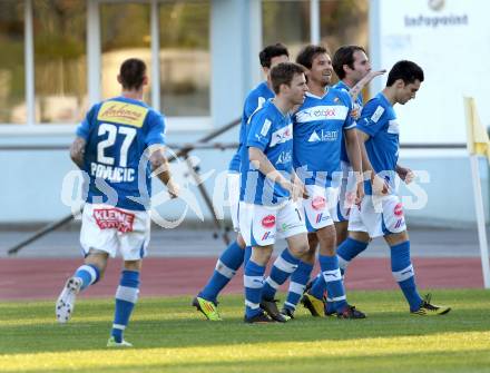 Fussball Regionalliga. VSV gegen Vorwaerts Steyr. Torjubel VSV. Villach, 28.4.2012.
Foto: Kuess
---
pressefotos, pressefotografie, kuess, qs, qspictures, sport, bild, bilder, bilddatenbank