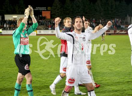 Fussball. Erste Liga.  WAC/St. Andrae gegen SCR Altach. Jubel Christian Dobnik, Sandro Zakany (WAC). Wolfsberg, 27.4.2012. 
Foto: Kuess

---
pressefotos, pressefotografie, kuess, qs, qspictures, sport, bild, bilder, bilddatenbank