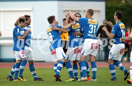 Fussball Regionalliga. VSV gegen Vorwaerts Steyr. Torjubel VSV. Villach, 28.4.2012.
Foto: Kuess
---
pressefotos, pressefotografie, kuess, qs, qspictures, sport, bild, bilder, bilddatenbank