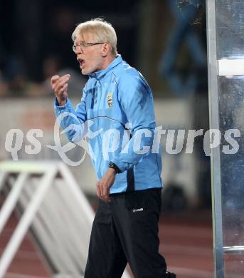 Fussball. Erste Liga.  WAC/St. Andrae gegen SCR Altach. Trainer Edi Stoehr (Altach). Wolfsberg, 27.4.2012. 
Foto: Kuess

---
pressefotos, pressefotografie, kuess, qs, qspictures, sport, bild, bilder, bilddatenbank