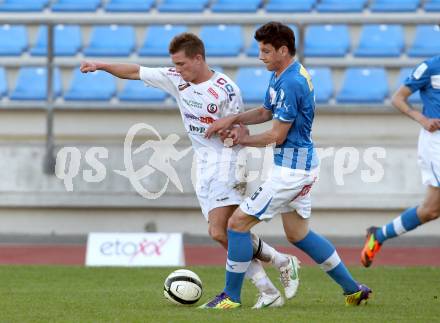 Fussball Regionalliga. VSV gegen Vorwaerts Steyr. Andreas Dlopst, (VSV), Daniel Kerschbaumer (Steyr). Villach, 28.4.2012.
Foto: Kuess
---
pressefotos, pressefotografie, kuess, qs, qspictures, sport, bild, bilder, bilddatenbank