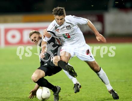 Fussball. Erste Liga.  WAC/St. Andrae gegen SCR Altach. Gernot Suppan,  (WAC), Thorsten Schick (Altach). Wolfsberg, 27.4.2012. 
Foto: Kuess

---
pressefotos, pressefotografie, kuess, qs, qspictures, sport, bild, bilder, bilddatenbank