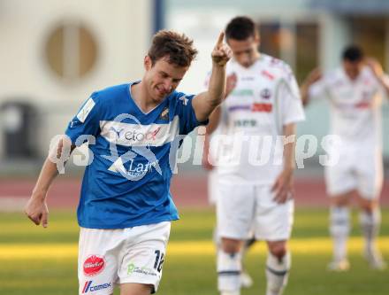 Fussball Regionalliga. VSV gegen Vorwaerts Steyr. Torjubel Daniel Pirker (VSV). Villach, 28.4.2012.
Foto: Kuess
---
pressefotos, pressefotografie, kuess, qs, qspictures, sport, bild, bilder, bilddatenbank