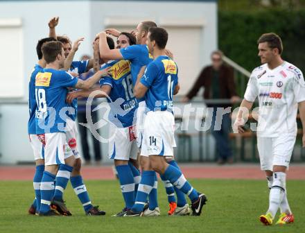 Fussball Regionalliga. VSV gegen Vorwaerts Steyr. Torjubel VSV. Villach, 28.4.2012.
Foto: Kuess
---
pressefotos, pressefotografie, kuess, qs, qspictures, sport, bild, bilder, bilddatenbank