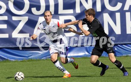 Fussball Regionalliga. SAK gegen Sturm Graz Amateure.  Christian Dlopst, (SAK), Dean Maric (Sturm Graz). Klagenfurt, 4.5.2012.
Foto: Kuess
---
pressefotos, pressefotografie, kuess, qs, qspictures, sport, bild, bilder, bilddatenbank