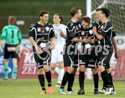 Fussball. Erste Liga.  WAC/St. Andrae gegen TSV Hartberg. Torjubel Hartberg. Wolfsberg, 8.5.2012. 
Foto: Kuess

---
pressefotos, pressefotografie, kuess, qs, qspictures, sport, bild, bilder, bilddatenbank