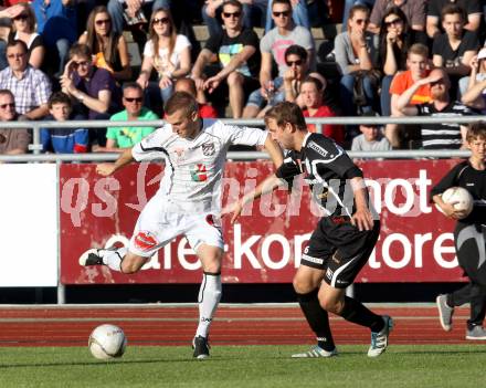 Fussball. Erste Liga.  WAC/St. Andrae gegen TSV Hartberg. Manuel Kerhe, (WAC), Peter Kozissnik (Hartberg). Wolfsberg, 8.5.2012. 
Foto: Kuess

---
pressefotos, pressefotografie, kuess, qs, qspictures, sport, bild, bilder, bilddatenbank