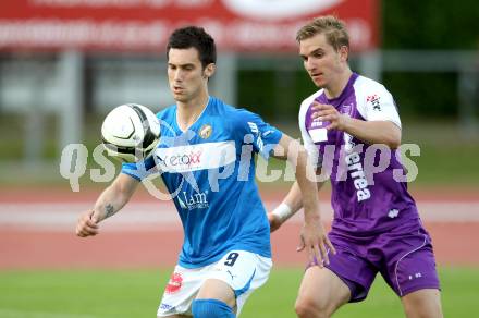 Fussball Regionalliga. VSV gegen SK Austria Klagenfurt. Denis Curic, (VSV), Peter Pucker  (Austria Klagenfurt).  Villach, 11.5.2012
Foto: Kuess

---
pressefotos, pressefotografie, kuess, qs, qspictures, sport, bild, bilder, bilddatenbank