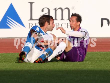 Fussball Regionalliga. VSV gegen SK Austria Klagenfurt. Mario Ramusch,  (VSV), Matthias Dollinger (Austria Klagenfurt).  Villach, 11.5.2012
Foto: Kuess

---
pressefotos, pressefotografie, kuess, qs, qspictures, sport, bild, bilder, bilddatenbank