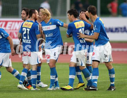 Fussball Regionalliga. VSV gegen SK Austria Klagenfurt. Torjubel VSV.  Villach, 11.5.2012
Foto: Kuess

---
pressefotos, pressefotografie, kuess, qs, qspictures, sport, bild, bilder, bilddatenbank