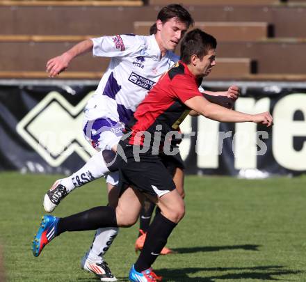 Fussball Regionalliga. SAK gegen LASK Amateure. Darjan Aleksic, (SAK), Bojan Mustecic  (LASK). Klagenfurt, 15.5.2012.
Foto: Kuess
---
pressefotos, pressefotografie, kuess, qs, qspictures, sport, bild, bilder, bilddatenbank