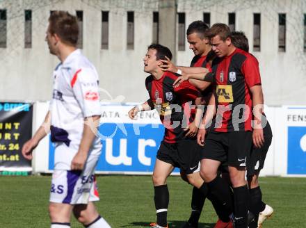 Fussball Regionalliga. SAK gegen LASK Amateure. Torjubel Marco Koller (LASK). Klagenfurt, 15.5.2012.
Foto: Kuess
---
pressefotos, pressefotografie, kuess, qs, qspictures, sport, bild, bilder, bilddatenbank