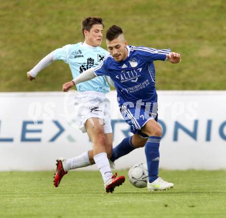 Fussball Kaerntner Liga. St. Veit gegen Treibach. Patrick Rupprecht, (St. Veit), Angelov Svetlozar (Treibach). St. Veit, am 16.5.2012.
Foto: Kuess
---
pressefotos, pressefotografie, kuess, qs, qspictures, sport, bild, bilder, bilddatenbank