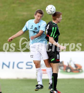 Fussball Kaerntner Liga. FC St. Veit gege Rapid Lienz. Ernst Komarek, (St. Veit), Thomas Pertl  (Lienz). St. Veit, 26.5.2012.
Foto: Kuess
---
pressefotos, pressefotografie, kuess, qs, qspictures, sport, bild, bilder, bilddatenbank