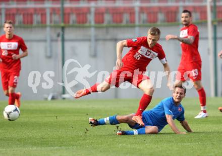 Fussball Laenderspiel. Woerthersee Stadion. Testspiel. Slowakei gegen Polen. Marek Cech, (Slowakei), Jakub Blaszczykowski  (Polen). Klagenfurt, 26.5.2012
Foto: Kuess

---
pressefotos, pressefotografie, kuess, qs, qspictures, sport, bild, bilder, bilddatenbank