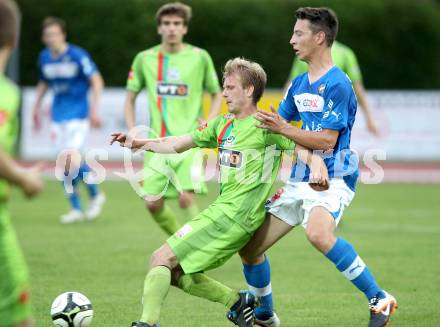 Fussball Regionalliga. VSV gegen Wels FC. Luka Caculovic, (VSV), Gabriel Schneider  (Wels). Villach, 1.6.2012.
Foto: Kuess
---
pressefotos, pressefotografie, kuess, qs, qspictures, sport, bild, bilder, bilddatenbank