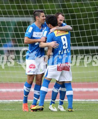 Fussball Regionalliga. VSV gegen Wels FC. Torjubel Sandro Ebner, Rok Pavlicic, Denis Curic (VSV). Villach, 1.6.2012.
Foto: Kuess
---
pressefotos, pressefotografie, kuess, qs, qspictures, sport, bild, bilder, bilddatenbank