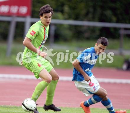 Fussball Regionalliga. VSV gegen Wels FC. Sandro Ebner,  (VSV), Lukas Gabriel (Wels). Villach, 1.6.2012.
Foto: Kuess
---
pressefotos, pressefotografie, kuess, qs, qspictures, sport, bild, bilder, bilddatenbank