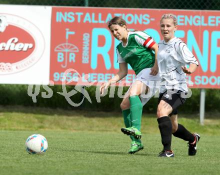 Fussball Frauen Bundesliga. FC St. Veit Kaernten Frauen gegen FC SHT Suedburgenland. Carmen Oberressl,  (St. Veit), Susanna Koch (Suedburgenland). Glanegg, 3.6.2012.
Fotos: Kuess
---
pressefotos, pressefotografie, kuess, qs, qspictures, sport, bild, bilder, bilddatenbank