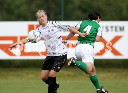 Fussball Frauen Bundesliga. FC St. Veit Kaernten Frauen gegen FC SHT Suedburgenland. Stefanie Huber, (St. Veit), Nicole Fleck  (Suedburgenland). Glanegg, 3.6.2012.
Fotos: Kuess
---
pressefotos, pressefotografie, kuess, qs, qspictures, sport, bild, bilder, bilddatenbank