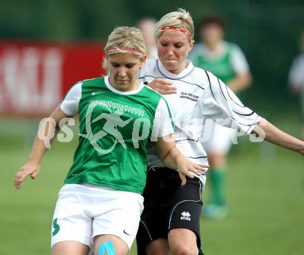 Fussball Frauen Bundesliga. FC St. Veit Kaernten Frauen gegen FC SHT Suedburgenland. Nicole Descovich,  (St. Veit), Jennifer Poeltl (Suedburgenland). Glanegg, 3.6.2012.
Fotos: Kuess
---
pressefotos, pressefotografie, kuess, qs, qspictures, sport, bild, bilder, bilddatenbank