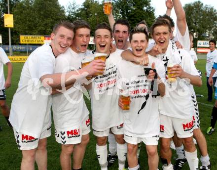 Fussball Kaerntner Liga. ATSV Wolfsberg gegen Feldkirchen SV. Jubel   (Feldkirchen).  Wolfsberg 8.6.2012
Foto: Kuess

---
pressefotos, pressefotografie, kuess, qs, qspictures, sport, bild, bilder, bilddatenbank