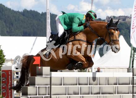 Springreiten. Staatsmeisterschaft Mannschaft. Dieter Koefler. Treffen, am 22.6.2012.
Foto: Kuess

---
pressefotos, pressefotografie, kuess, qs, qspictures, sport, bild, bilder, bilddatenbank