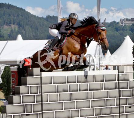 Springreiten. Staatsmeisterschaft Mannschaft. Barbara Belousek (ST). Treffen, am 22.6.2012.
Foto: Kuess

---
pressefotos, pressefotografie, kuess, qs, qspictures, sport, bild, bilder, bilddatenbank