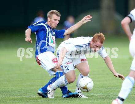 Fussball Testspiel. Treibach gegen RZ Pellets WAC. Franz Pusar,  (Treibach), Manuel Kerhe (WAC). Treibach, 6.7.2012.
Foto: Kuess
---
pressefotos, pressefotografie, kuess, qs, qspictures, sport, bild, bilder, bilddatenbank