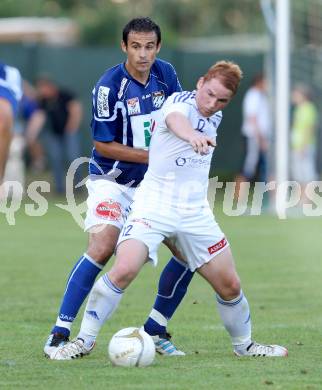 Fussball Testspiel. Treibach gegen RZ Pellets WAC.  Franz Pusar,  (Treibach), Nenad Jovanovic (WAC). Treibach, 6.7.2012.
Foto: Kuess
---
pressefotos, pressefotografie, kuess, qs, qspictures, sport, bild, bilder, bilddatenbank