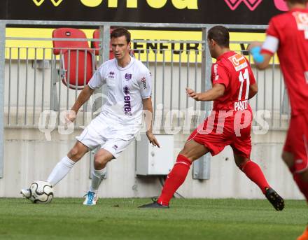 Fussball OEFB Cup. SK Austria Klagenfurt gegen SV Horn. Stefan Erkinger, (Austria),  Sasa Pantic  (Horn). Klagenfurt, am 13.7.2012.
Foto: Kuess
---
pressefotos, pressefotografie, kuess, qs, qspictures, sport, bild, bilder, bilddatenbank