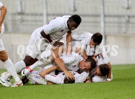 Fussball OEFB Cup. SK Austria Klagenfurt gegen SV Horn.  Torjubel Austria. Klagenfurt, am 13.7.2012.
Foto: Kuess
---
pressefotos, pressefotografie, kuess, qs, qspictures, sport, bild, bilder, bilddatenbank