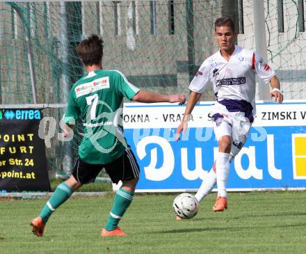 Fussball OEFB Cup. SAK gegen TSV St. Johann/Pongau. Toni Krijan, (SAK), Armin Gruber  (St.Johann). Klagenfurt, 14.7.2012.
Foto: Kuess
---
pressefotos, pressefotografie, kuess, qs, qspictures, sport, bild, bilder, bilddatenbank