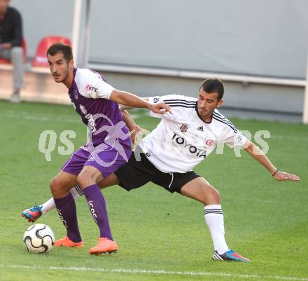 Fussball Testspiel. SK Austria Klagenfurt gegen Besiktas Istanbul. Rexhe Bytyci (Austria), Oguzhan Oezyakup (Besiktas). Klagenfurt, am 16.7.2012.
Foto: Kuess
---
pressefotos, pressefotografie, kuess, qs, qspictures, sport, bild, bilder, bilddatenbank