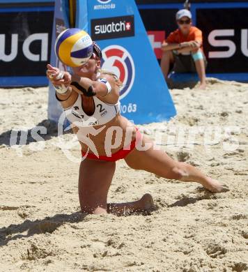 Beachvolleyball Grand Slam.   Barbara Hansel (AUT). Klagenfurt, 18.7.2012
Foto: Kuess

---
pressefotos, pressefotografie, kuess, qs, qspictures, sport, bild, bilder, bilddatenbank