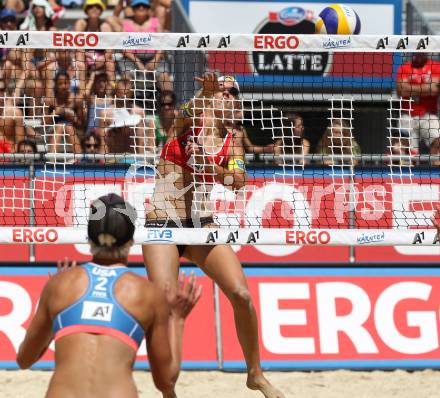 Beachvolleyball Grand Slam.  Doris Schwaiger, (AUT). Klagenfurt, 18.7.2012
Foto: Kuess

---
pressefotos, pressefotografie, kuess, qs, qspictures, sport, bild, bilder, bilddatenbank