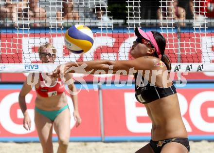 Beachvolleyball Grand Slam.  Chen Xue (CHN). Klagenfurt, 18.7.2012
Foto: Kuess

---
pressefotos, pressefotografie, kuess, qs, qspictures, sport, bild, bilder, bilddatenbank