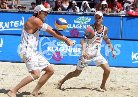 Beachvolleyball Grand Slam.  Robin Seidl, Alexander Xandi Huber (AUT). Klagenfurt, 19.7.2012
Foto: Kuess

---
pressefotos, pressefotografie, kuess, qs, qspictures, sport, bild, bilder, bilddatenbank