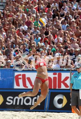 Beachvolleyball Grand Slam.  Sara Montagnolli (AUT). Klagenfurt, 19.7.2012
Foto: Kuess

---
pressefotos, pressefotografie, kuess, qs, qspictures, sport, bild, bilder, bilddatenbank